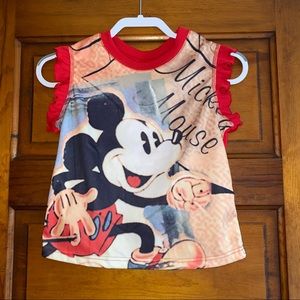 7/8/10 Girls Cartoon Mickey tank top tee Disney
